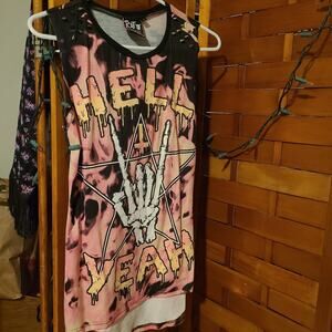 Too Fast Rat Baby Hell Yeah Spiked Devil Hornes Flame Tank